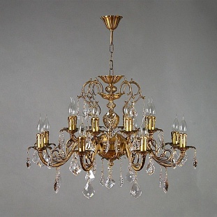Люстра подвесная AMBIENTE Alicante 8888/8+8 AB Leaf Crystal